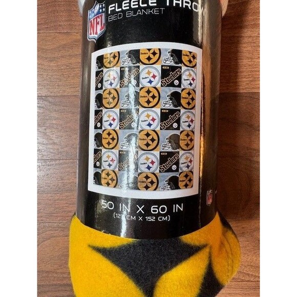 Pittsburgh‎ Steelers Fleece Throw Blanket - NFL Football Patchwork 50x 60 inches - Picture 2 of 5